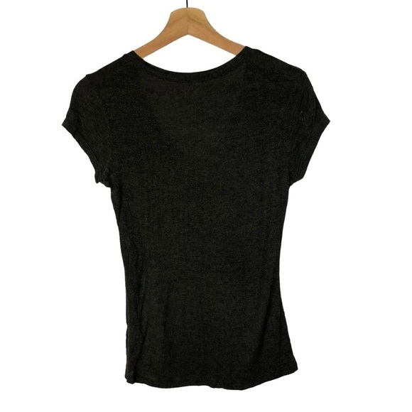 Splash Charcoal Gray Jersey Stretch V-Neck Short Sleeve T-Shirt M - Picture 2 of 3